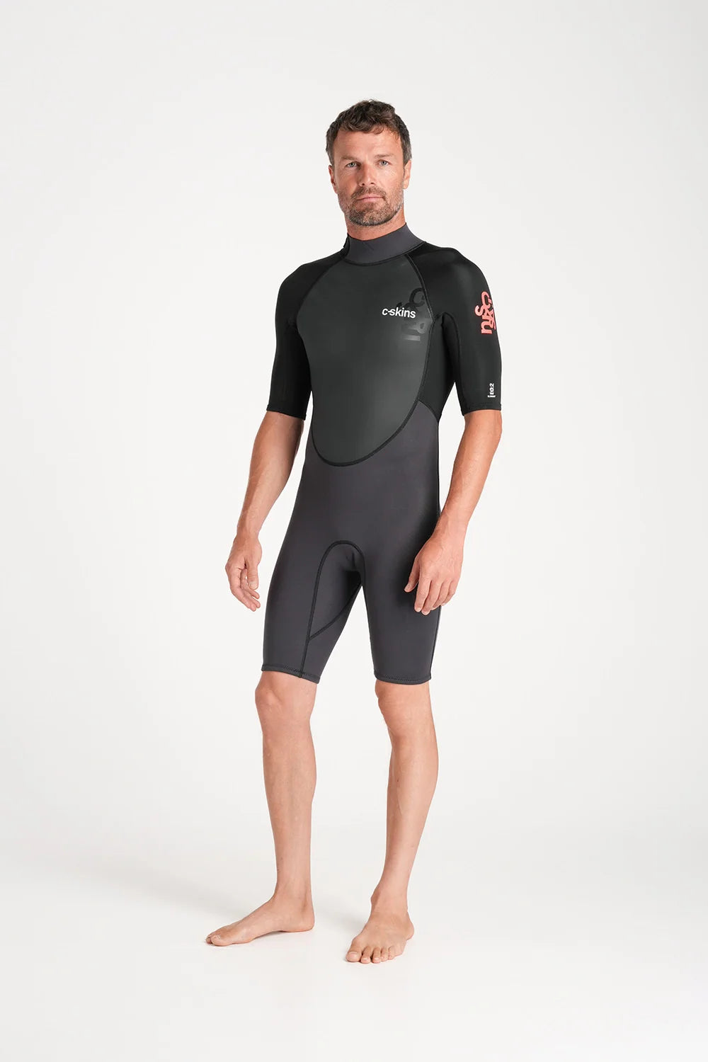 C-Skins Element 3:2 Mens Shorti - Anthracite/Black/Neon Flare