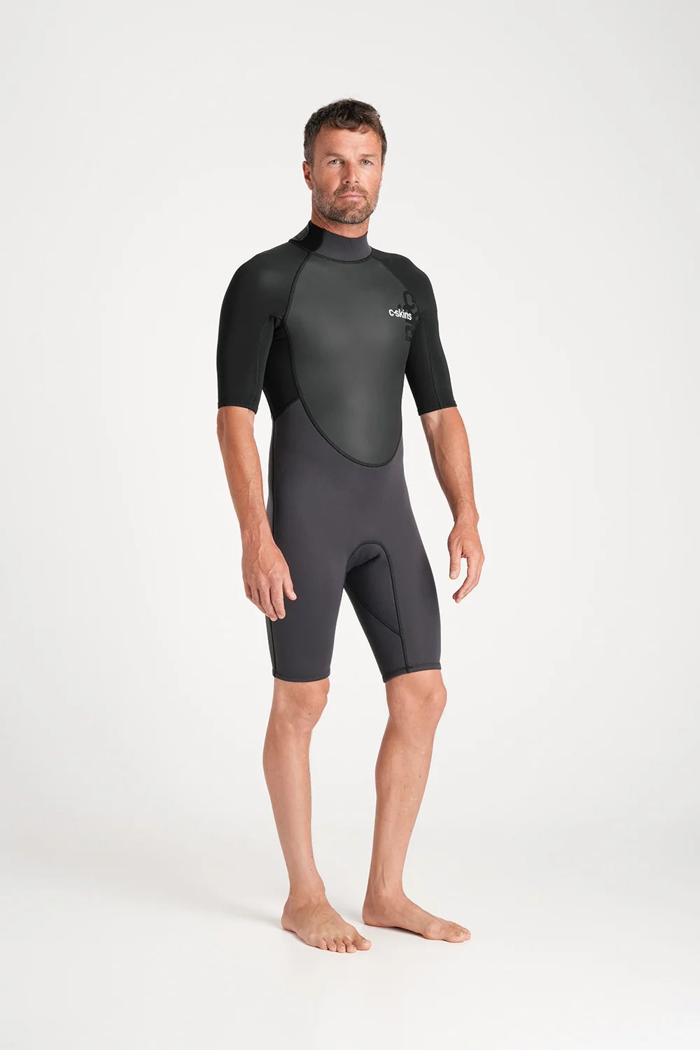 C-Skins Element 3:2 Mens Shorti - Anthracite/Black/Neon Flare