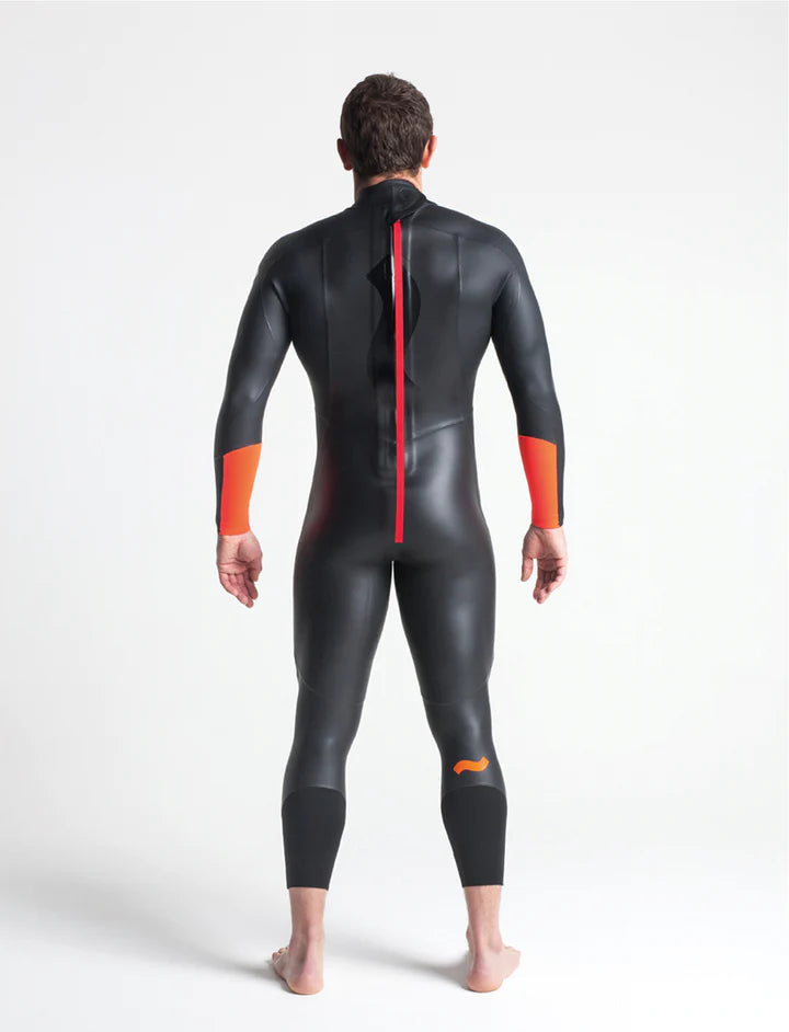 Swim Research 4:3 Mens GBS Back Zip Steamer - Black / Orange