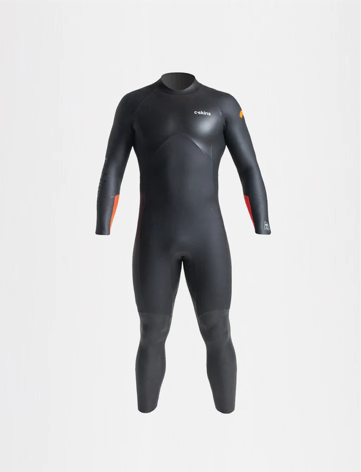 Swim Research 4:3 Mens GBS Back Zip Steamer - Black / Orange