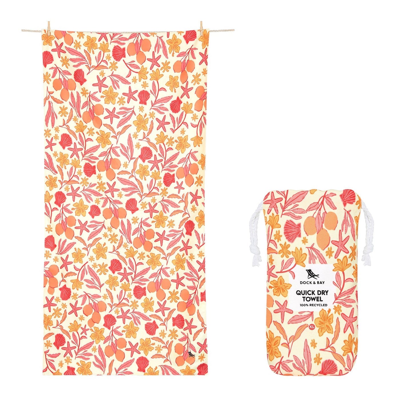 Dock & Bay Beach Towel - Tangerine Tide