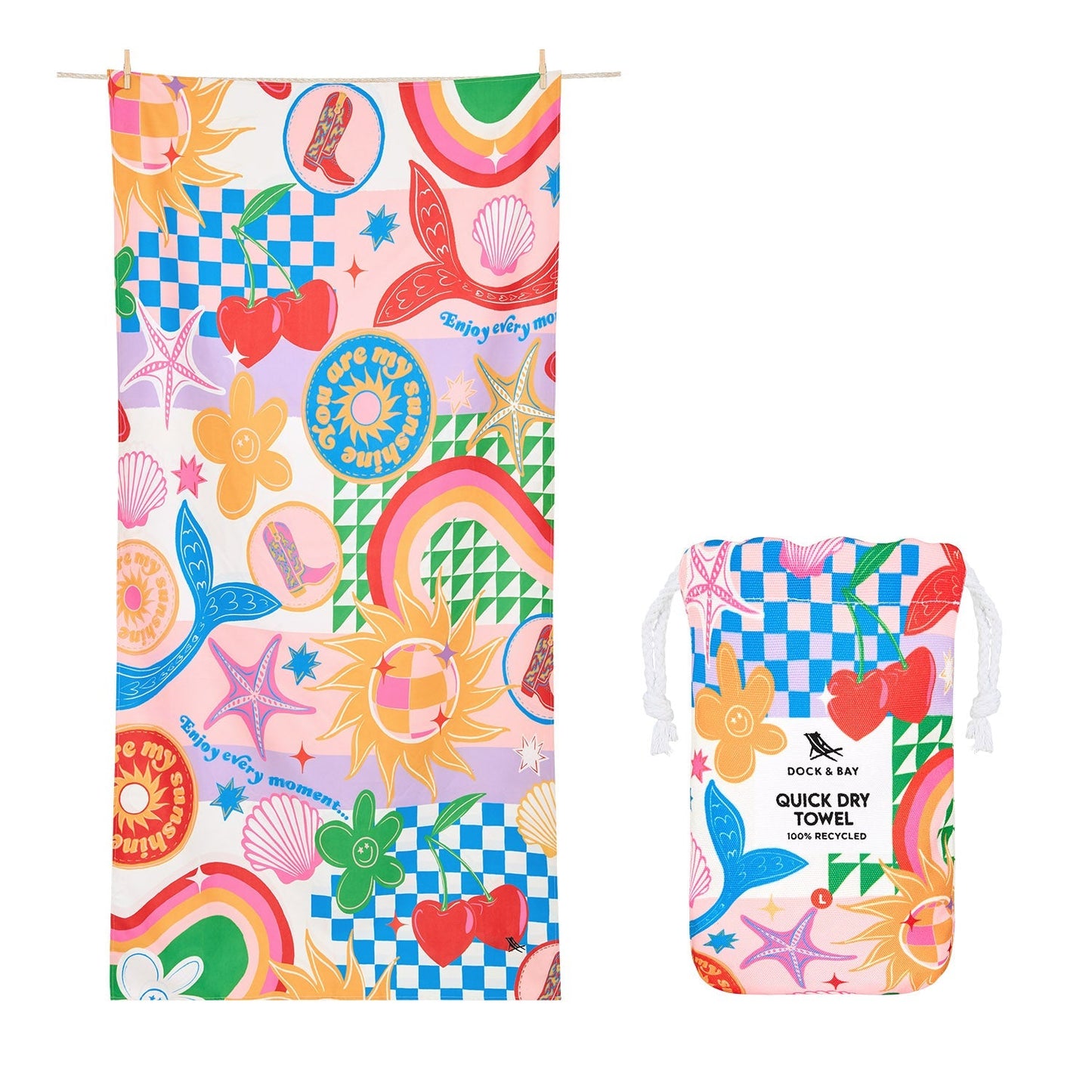 Dock & Bay Beach Towel Kids - Good Vibes Club