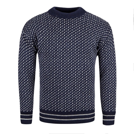 J M Cooper Nordic Crew Wool Jumper - Navy