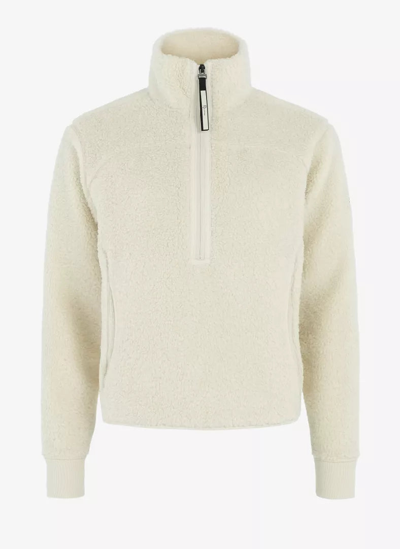 Pelle P Womens Alpage Half Zip Sweater - Cream White
