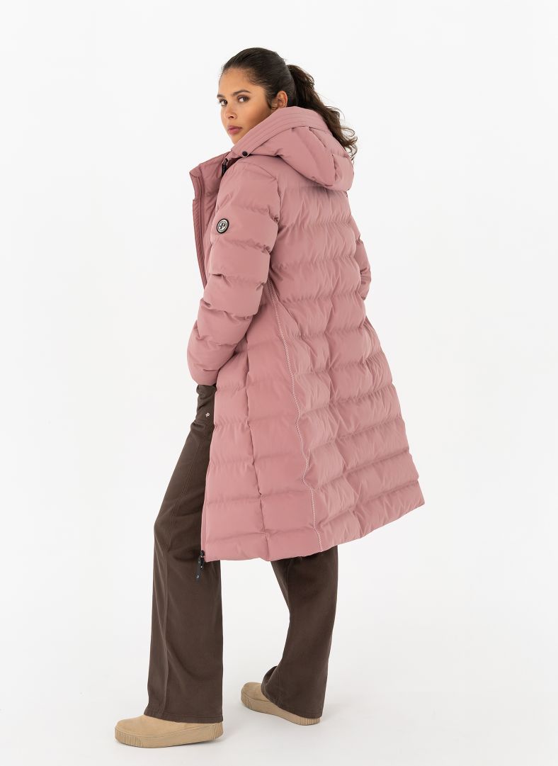 Pelle P Womens Commodus Padded Coat - Cold Blush