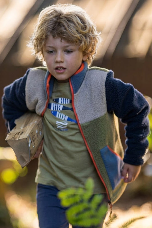 Mousqueton Kids Avalo-P Sherpa Fleece Jacket - Chardon/Mastic/Marine/Mousse