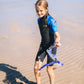C-Skins Element 3:2 Junior Unisex Shorti - Slate/Cyan/Multi