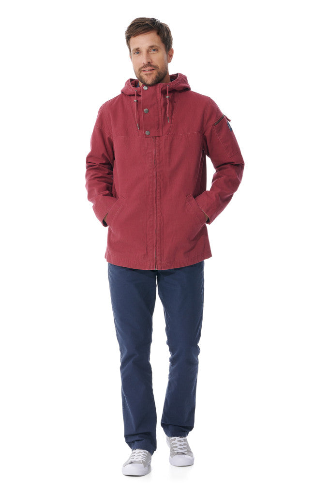 Mousqueton Baden Print Canvas Hooded Jacket - Brique