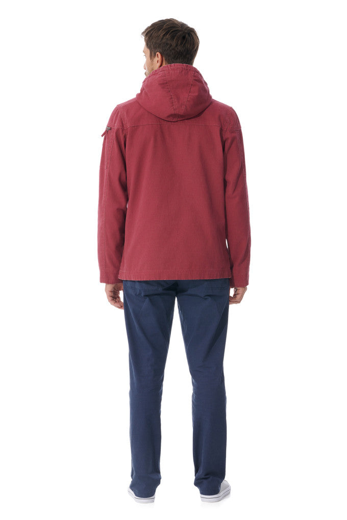 Mousqueton Baden Print Canvas Hooded Jacket - Brique