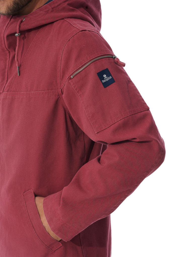 Mousqueton Baden Print Canvas Hooded Jacket - Brique
