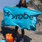 Dryrobe Organic Beach Towel - Blue/Charcoal Grey