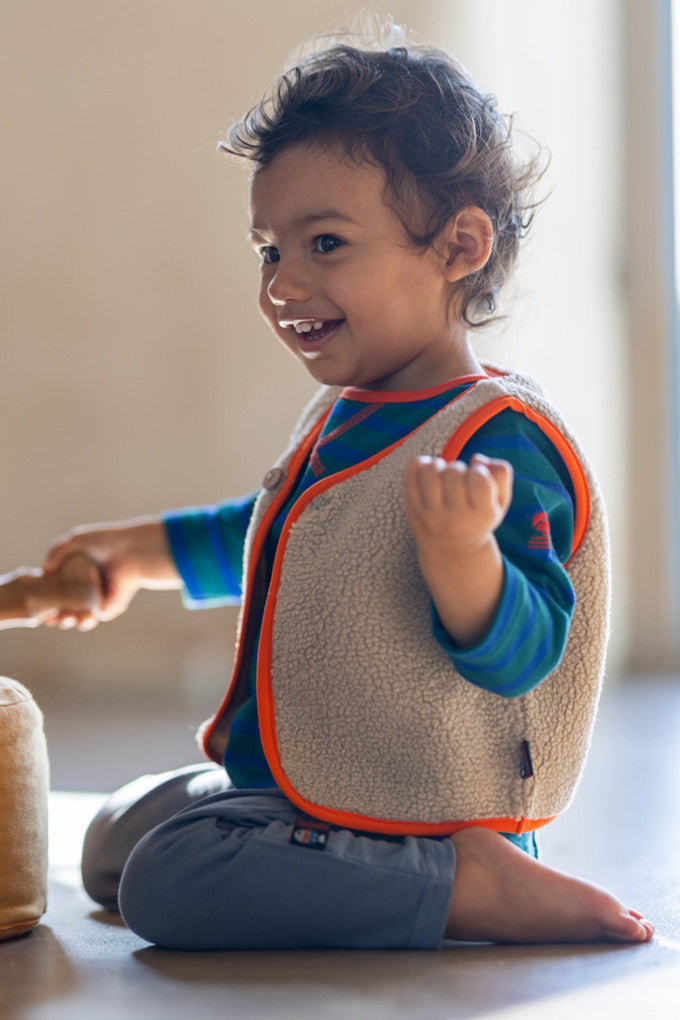 Mousqueton Kids Berder Sleeveless Sherpa Gilet - Mastic