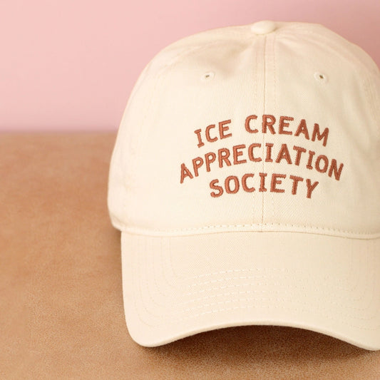 Ice Cream Appreciation Society -Cotton Baseball Cap - Pecan