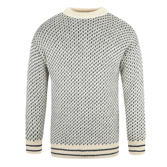 J M Cooper Nordic Crew Wool Jumper - Ecru