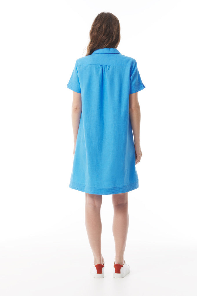 Mousqueton Fanette Short Sleeve Dress - Bleuet