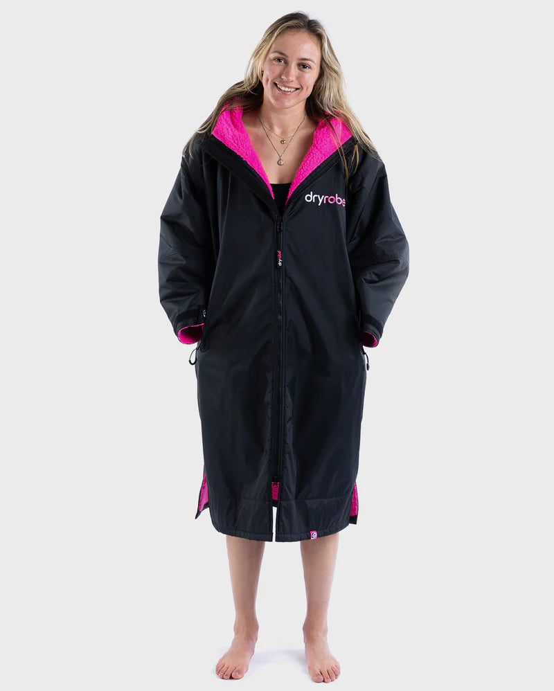 Dryrobe Advance Changing Robe - Black/Pink