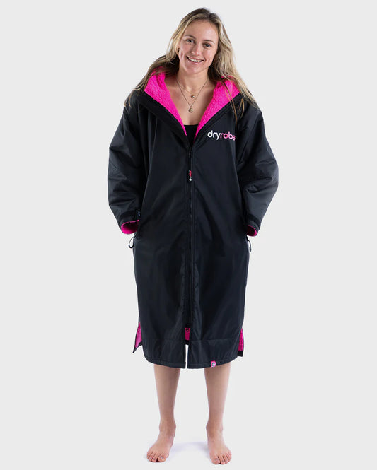 Dryrobe Advance Changing Robe - Black/Pink