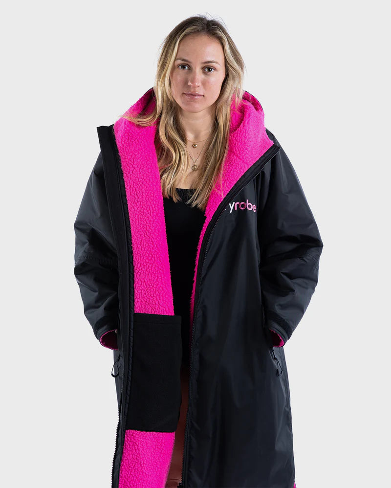 Dryrobe Advance Changing Robe - Black/Pink