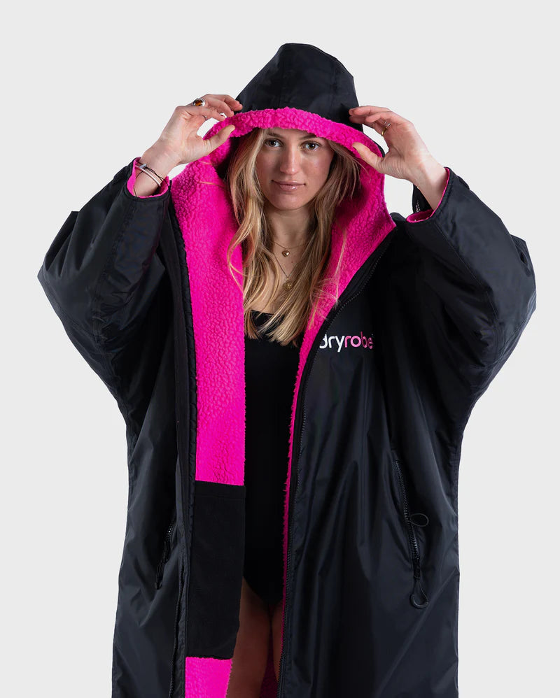 Dryrobe Advance Changing Robe - Black/Pink