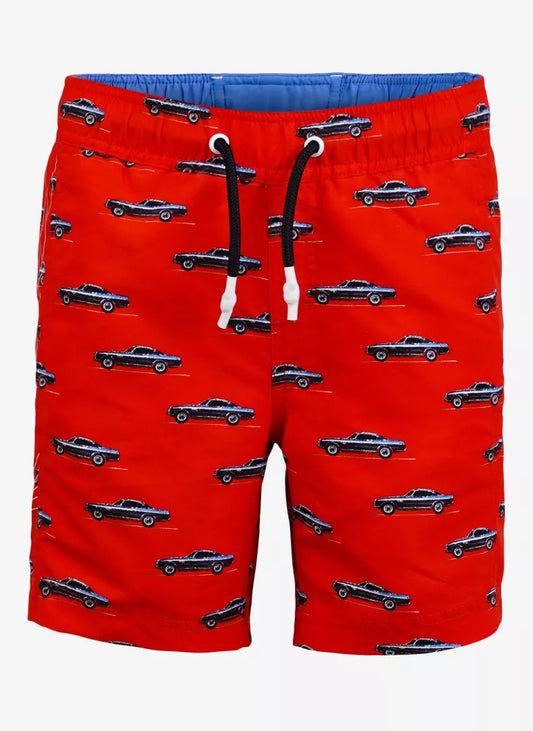 Pelle P Junior Swim Shorts - Red Cars