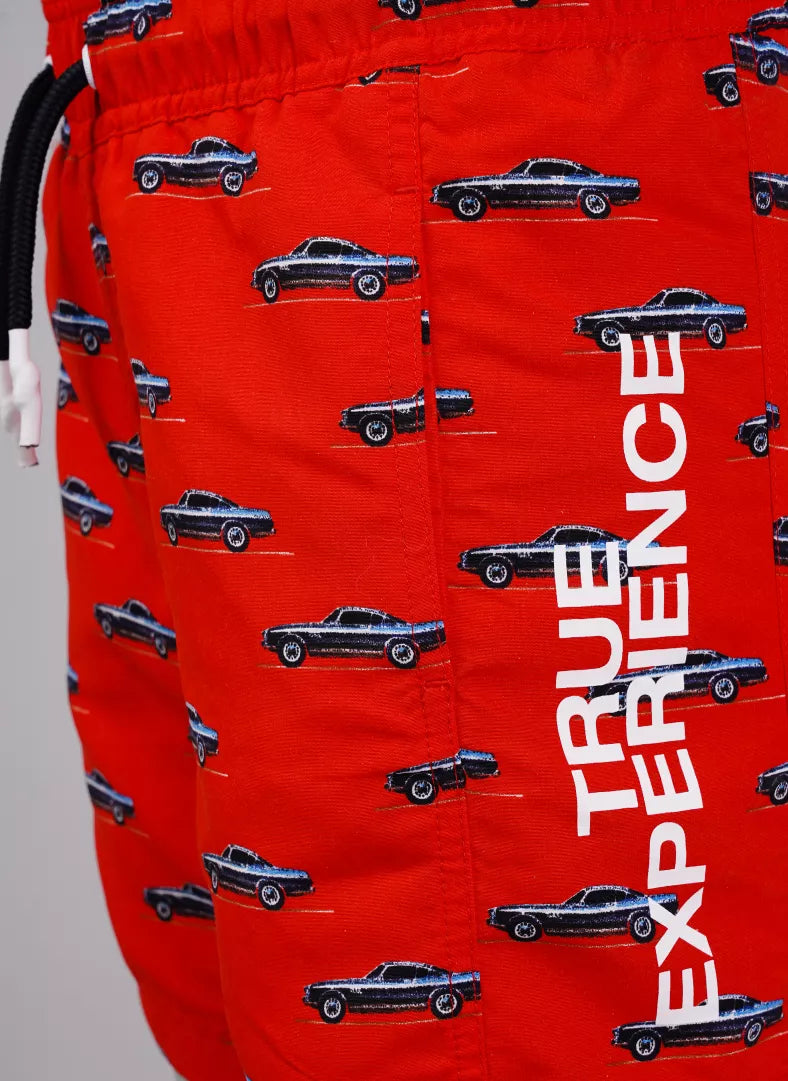 Pelle P Junior Swim Shorts - Red Cars