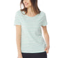Mousqueton Kaelia Short Sleeved Striped T-Shirt - Ecru/Aquatic