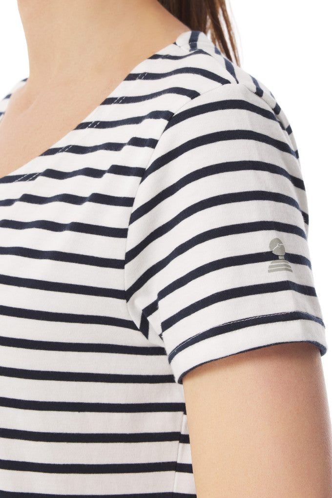 Mousqueton Kaelia Short Sleeved Striped T-Shirt - Ecru/Marine