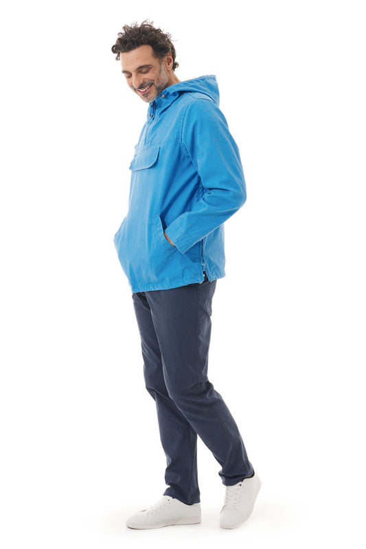 Mousqueton Larmor Print Canvas Smock - Bleuet