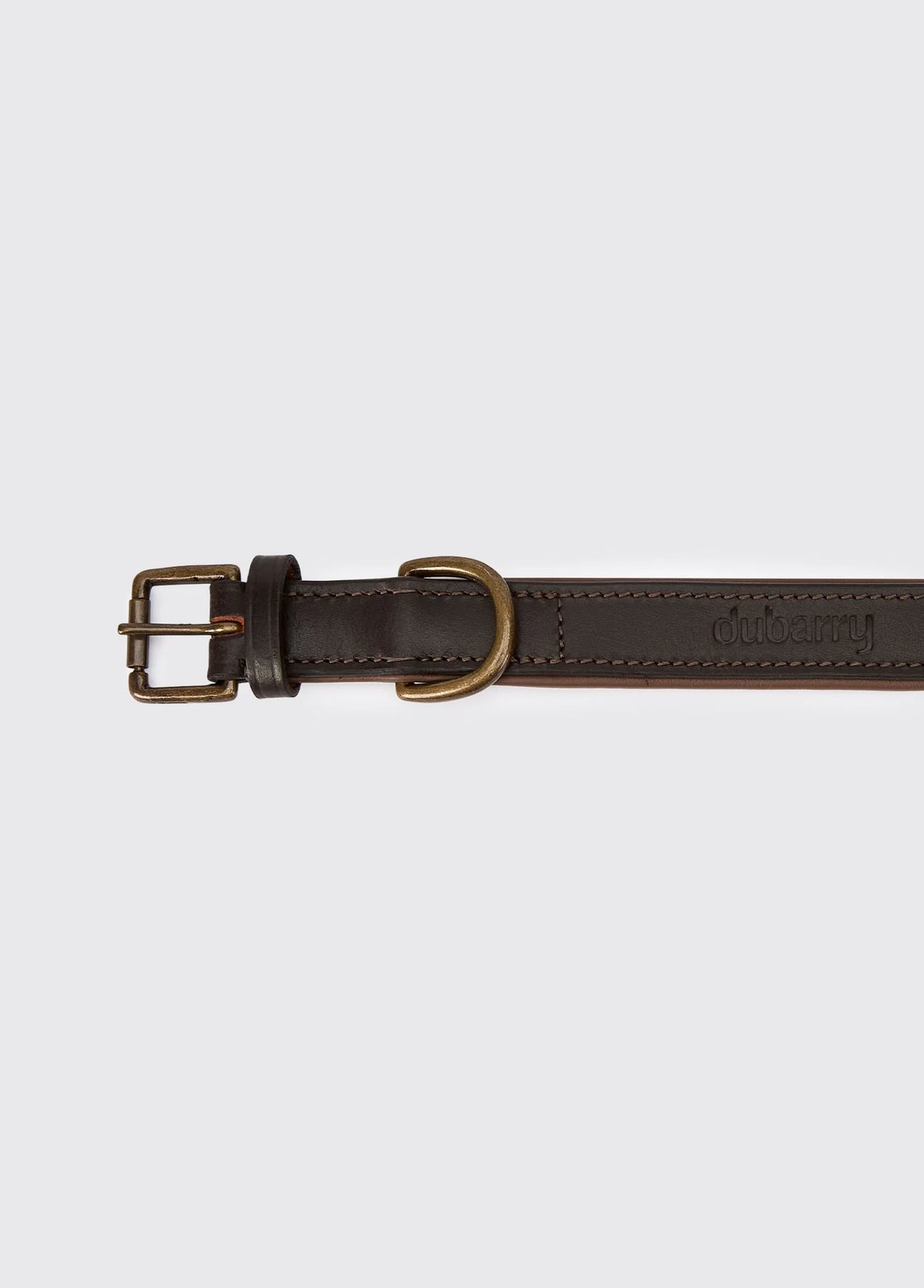 Dubarry Axel Padded Leather Dog Collar - Mahogany