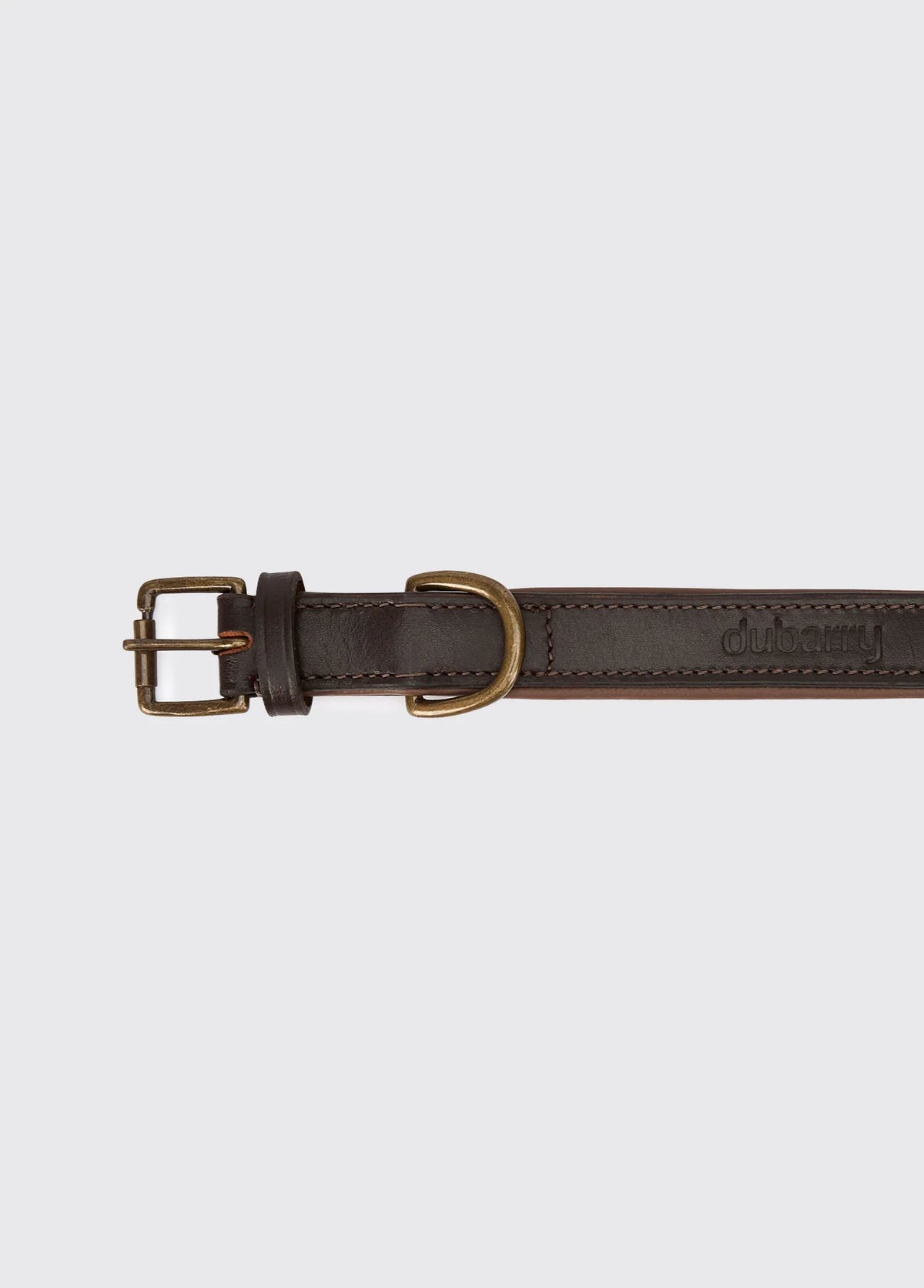Dubarry Axel Padded Leather Dog Collar - Mahogany