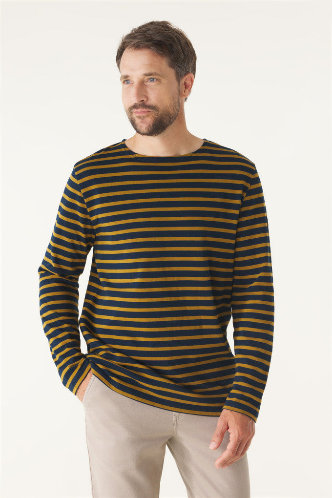 Mousqueton Mario-B Long Sleeve Breton Stripe Shirt - Marine/Bronze