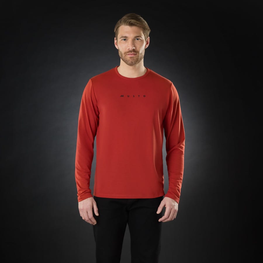 Musto Mens Evo Fast Dry Long Sleeve Tee - Rust