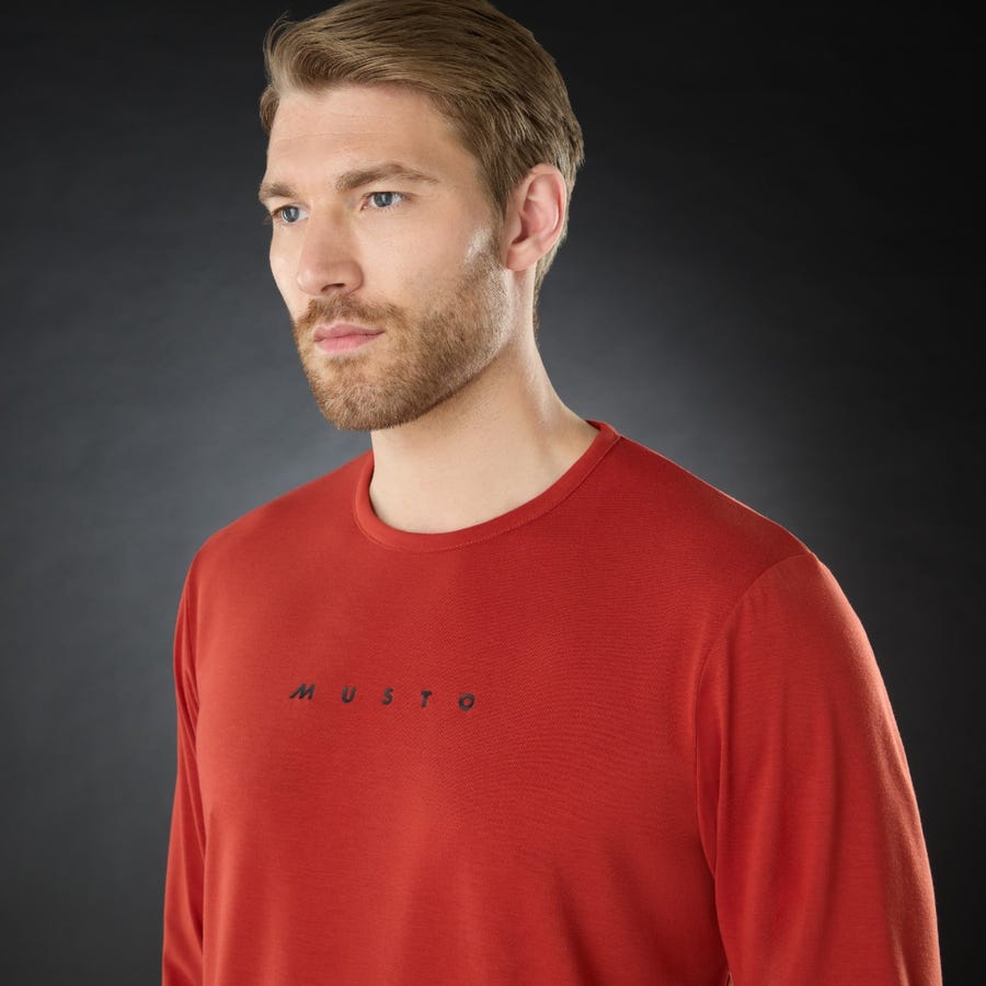 Musto Mens Evo Fast Dry Long Sleeve Tee - Rust