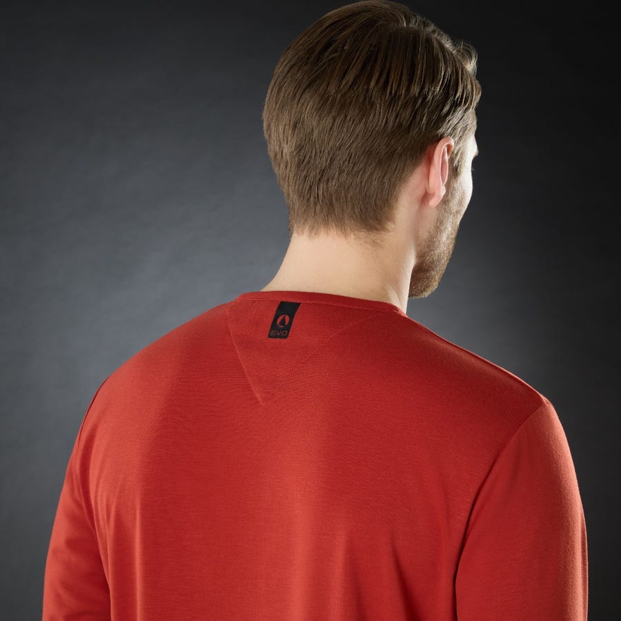 Musto Mens Evo Fast Dry Long Sleeve Tee - Rust
