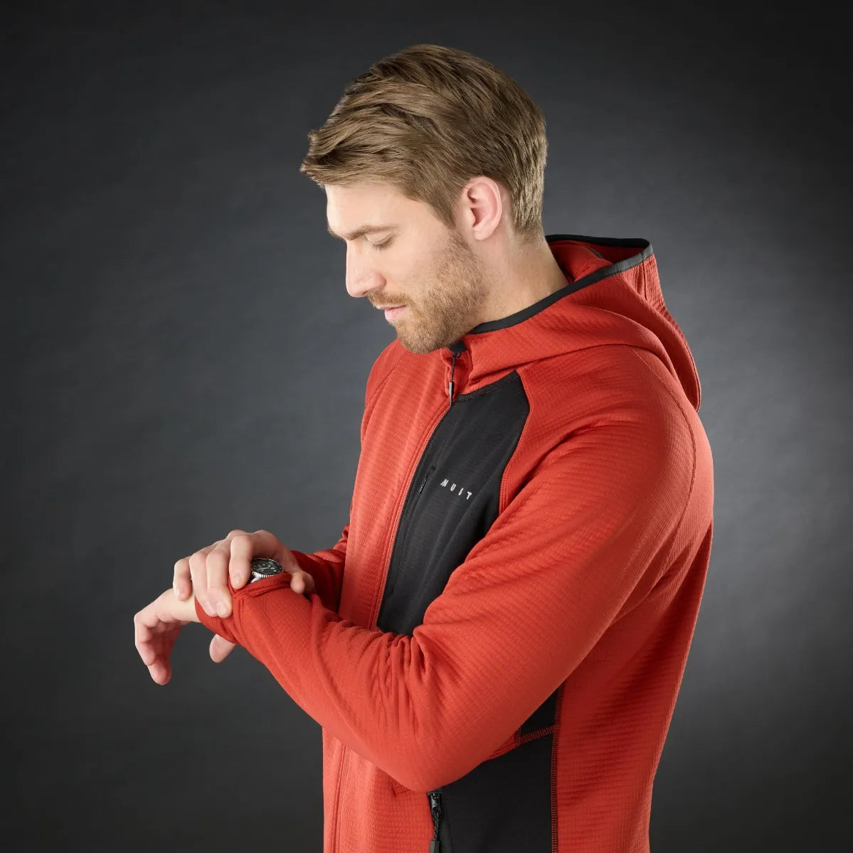 Musto Mens Evo Therm Hooded Tech Fleece Jacket - Rust