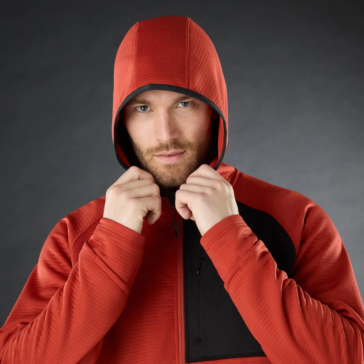 Musto Mens Evo Therm Hooded Tech Fleece Jacket - Rust