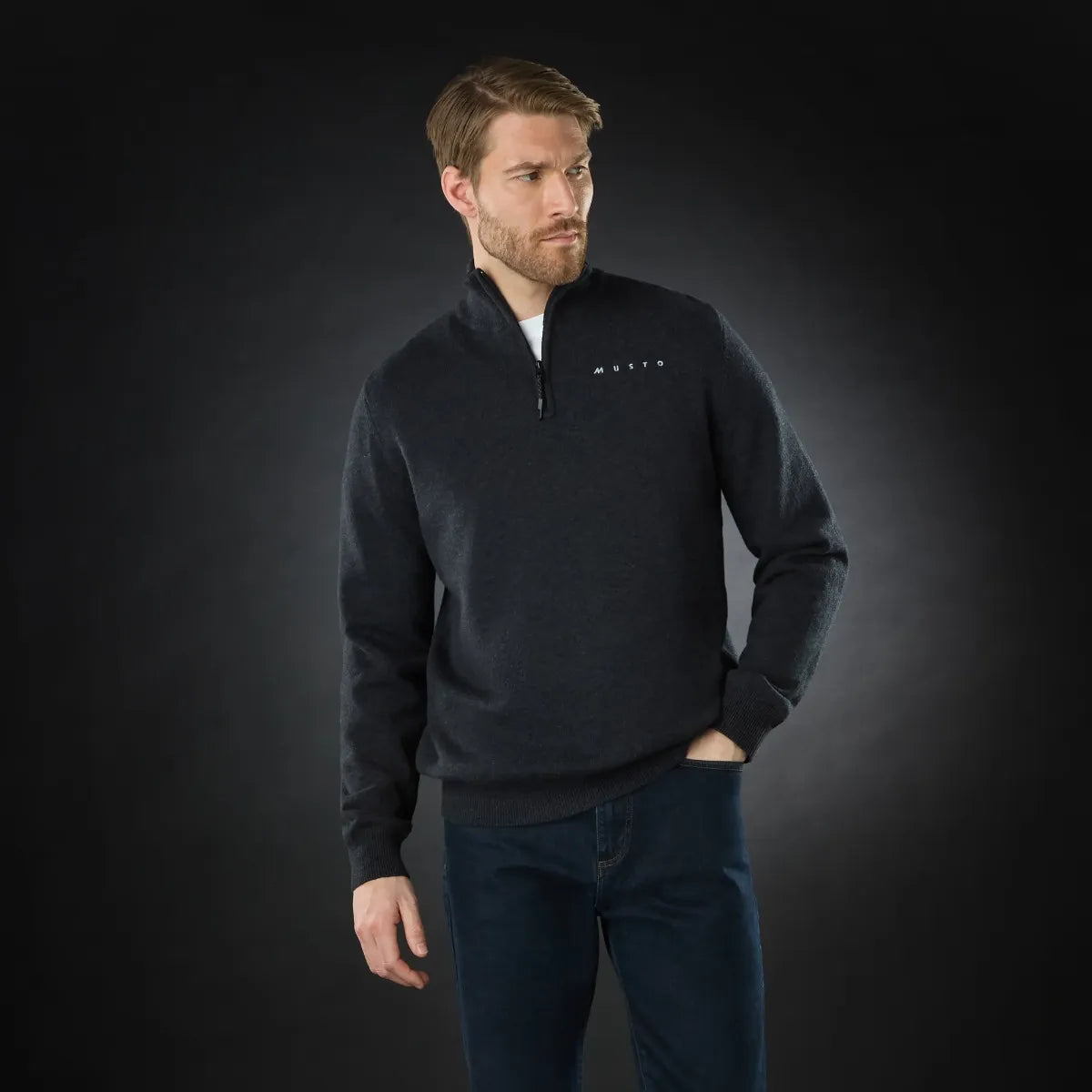 Musto Mens Evo Windproof Knit - Carbon