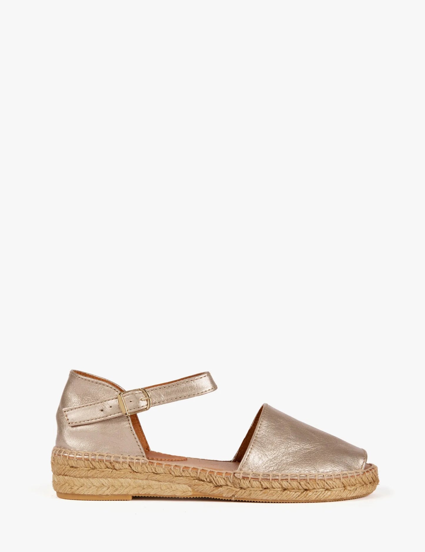 Penelope Chilvers Montserrat Metallic Leather Espadrille - Pewter