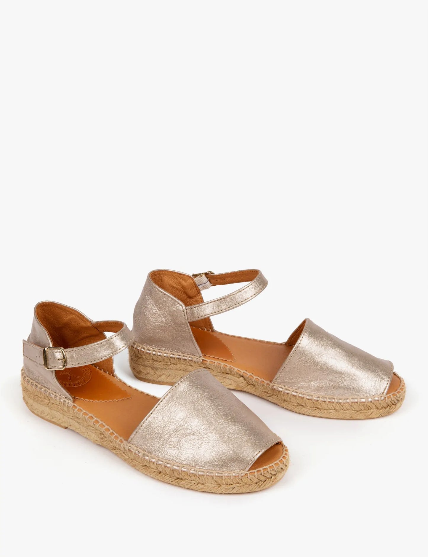 Penelope Chilvers Montserrat Metallic Leather Espadrille - Pewter