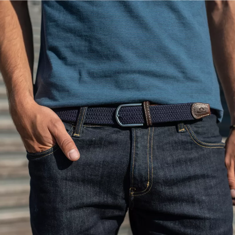 Billy Belt Woven Belt - Navy Blue