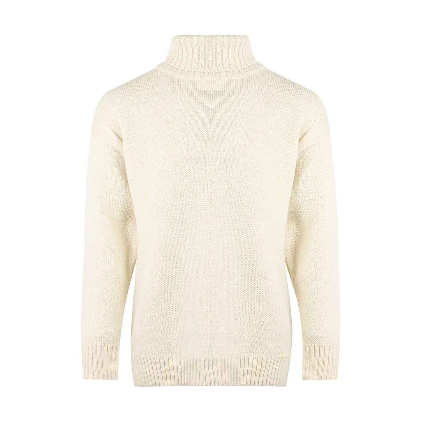 J M Cooper Merino Submariner Jumper - Ecru