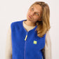Billy Belt Womens Sleeveless Sherpa Jacket with Zip - Electric Blue