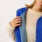 Billy Belt Womens Sleeveless Sherpa Jacket with Zip - Electric Blue