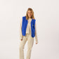 Billy Belt Womens Sleeveless Sherpa Jacket with Zip - Electric Blue