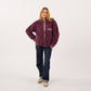 Billy Belt Womens Long Sleeve Sherpa Jacket with Zip - Plum