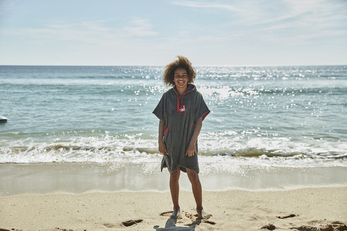 Red Paddle Co Kids Towelling Change Robe - Grey