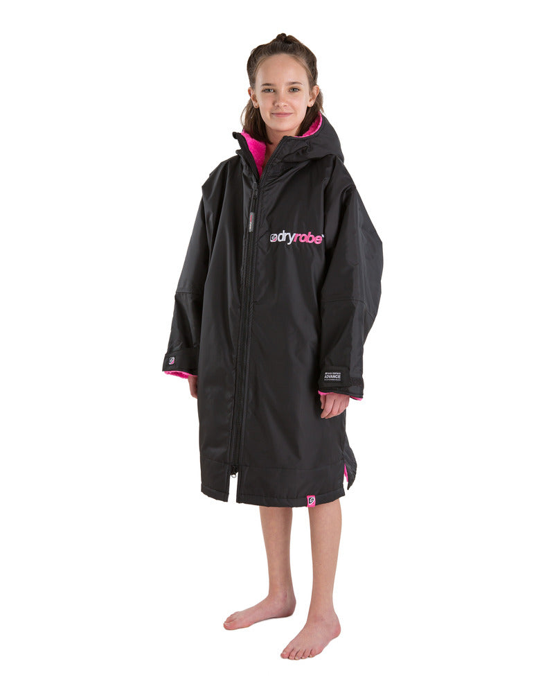 Dryrobe Advance Kids Long Sleeve - Black/Pink