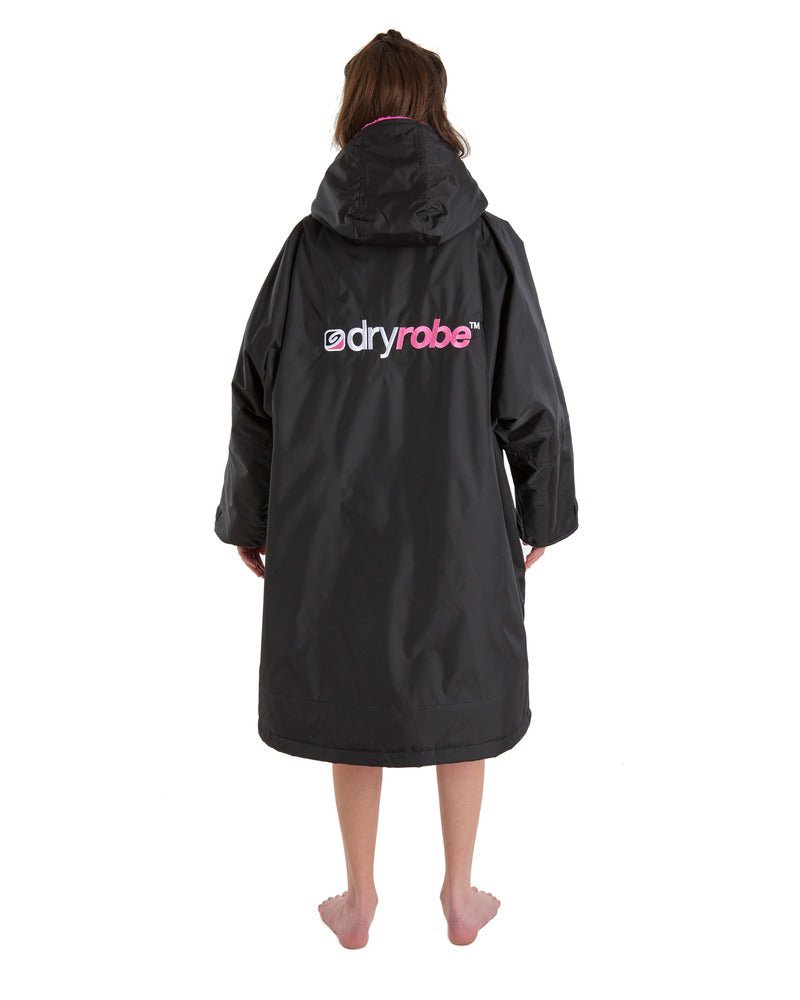 Dryrobe Advance Kids Long Sleeve - Black/Pink