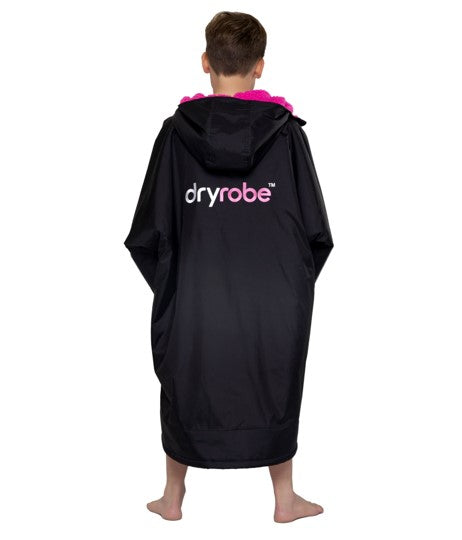 Dryrobe Advance Kids Short Sleeve - Black/Pink