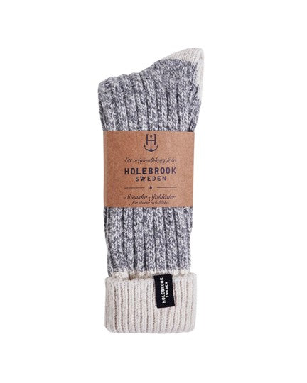 Holebrook Brommo Raggsocka - Light Grey Melange/Off White